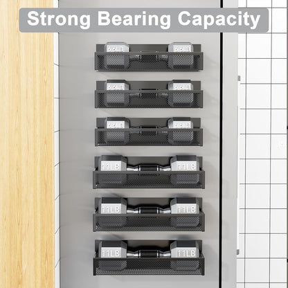 Aufworld Magnetic Spice Rack for Refrigerator, 3 Pack Magnetic Shelf, Moveable Fridge Organizer with 8-Hook Rack, Seasoning Organizer for Kitchen
