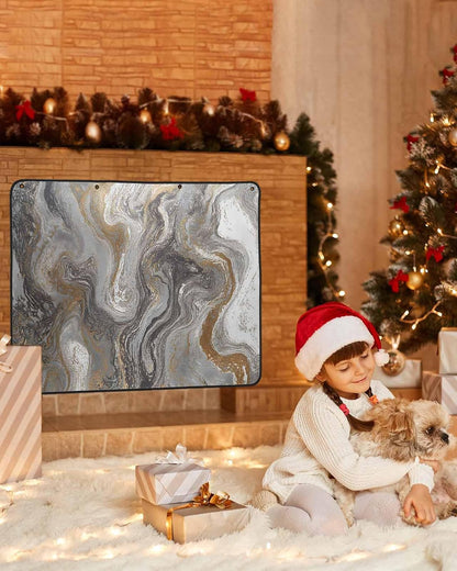 Magnetic Fireplace Cover Sage Green Marble Fireplace Screen Decorative Abstract Fluid Art Insulation Fireplaces Blocker Blanket Save Energy Fireplaces Draft Stopper Covers for Living Room 36x30 Inch
