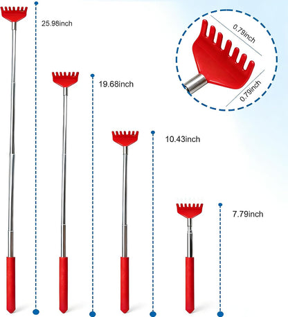 2 Pack Back scratchers Set,Stainless Steel Back Scratcher Extendable