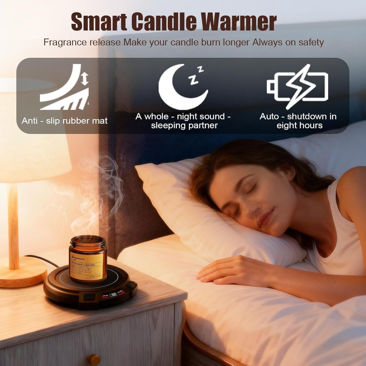 Coffee Mug Warmer for Desk-Smart Candle Warmer Digital Display | 8H Auto Shut Off-Coffee Heater with Touch Tech/3 Gear Temp Settings,Constant Temperature Heating,Warmer for Coffee,Tea,Milk