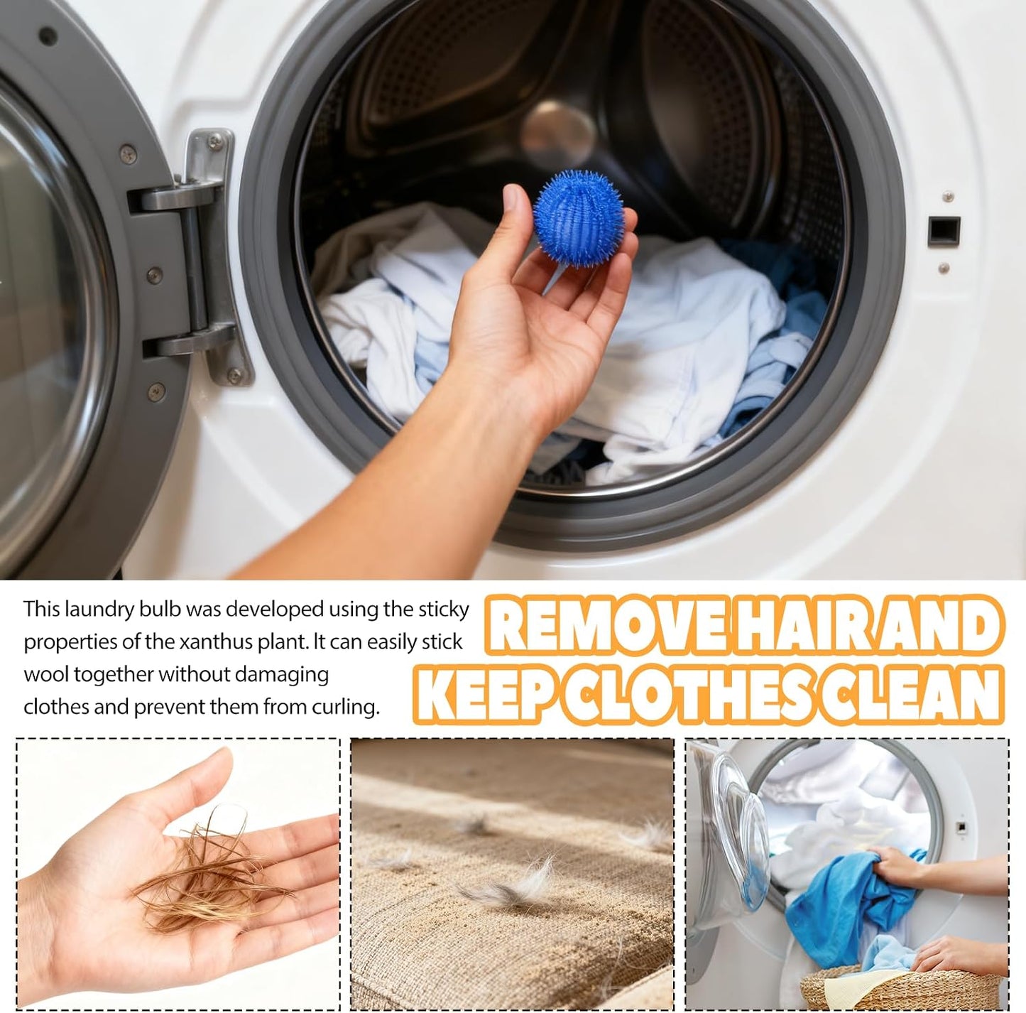 Pet Hair Remover for Laundry, Reusable Dog & Cat Hair Remover Tool, Effectively Removes Pet Hair, Lint and Dander from Bedding and Clothing, Suitable for Washing Machines, Dryers -12PCS