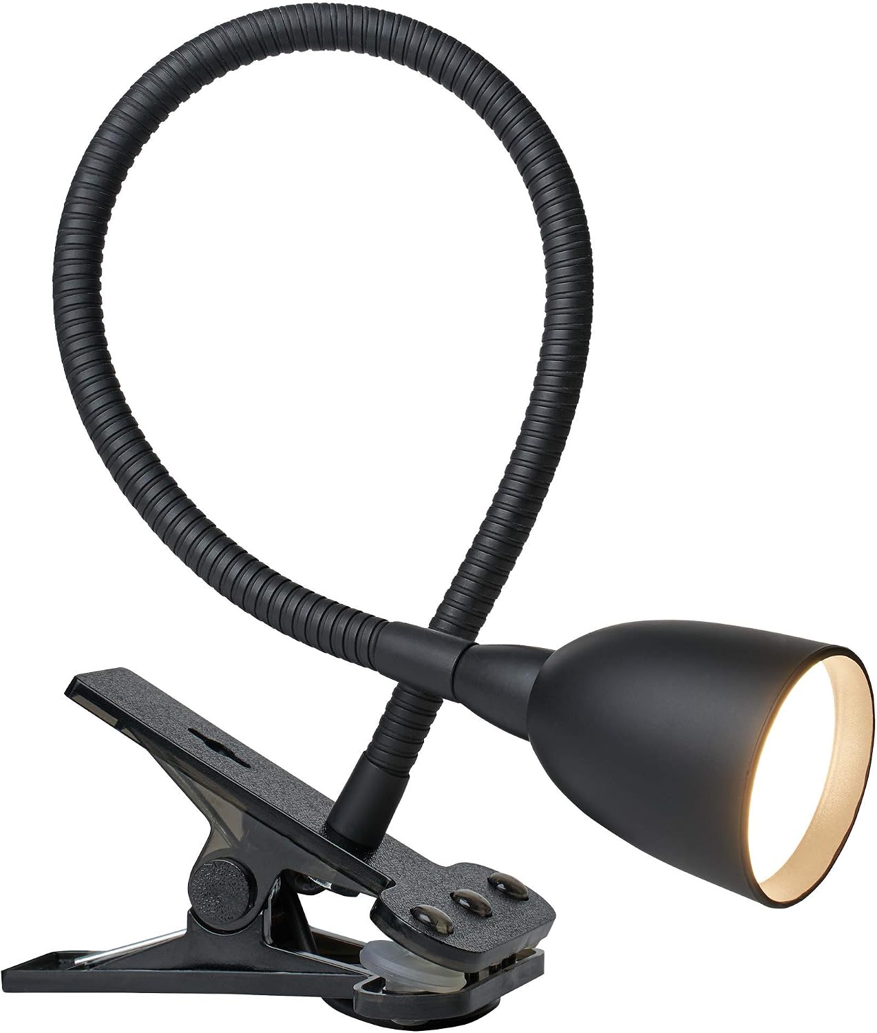 Newhouse Lighting NHCLP-LED-BLU Blue Metal Flexible Clamp-Style LED Goose Neck Desk Lamp in 3000K Warm White Color Temperature with Power Adapter and 6 ft. Power Cord