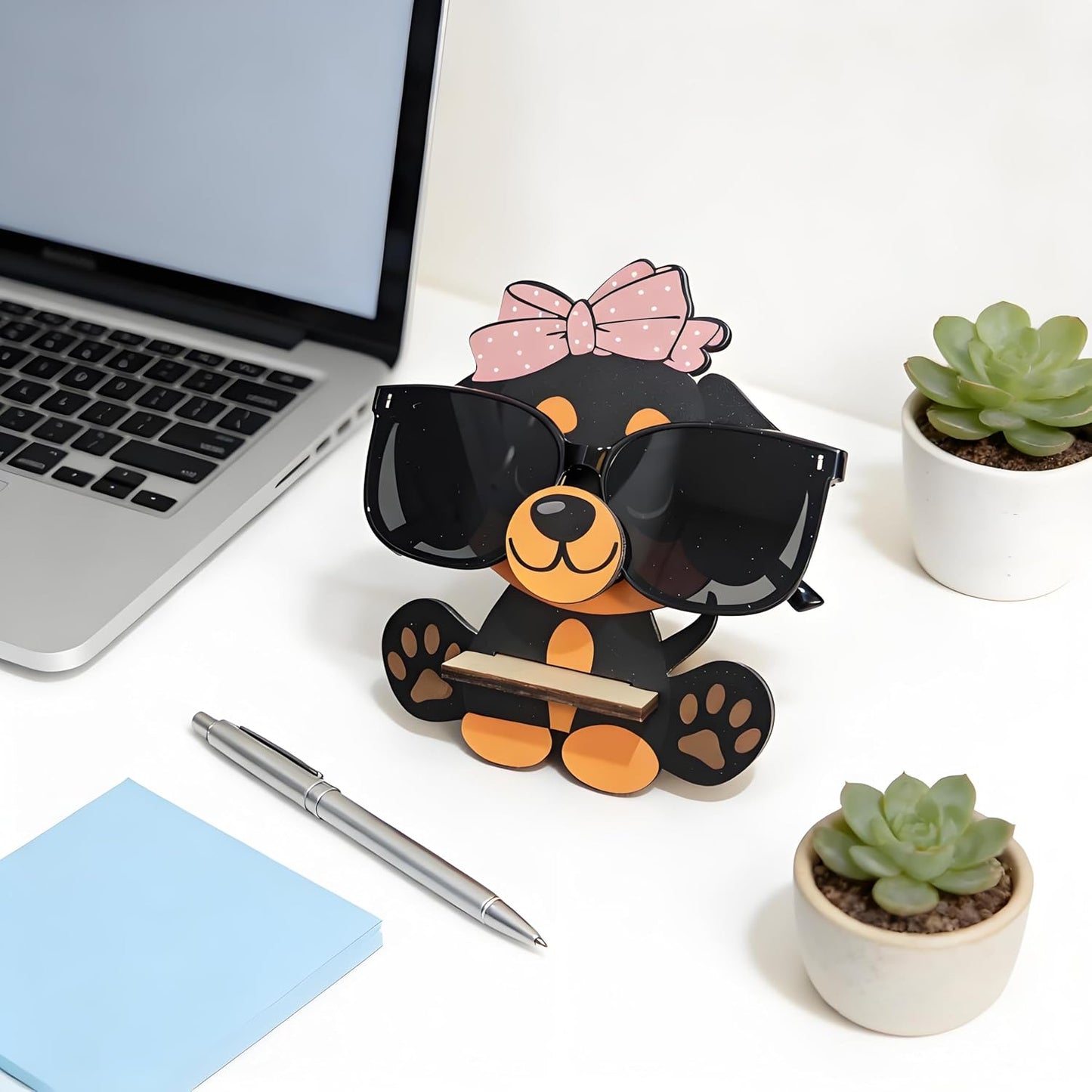 Poodle Eyeglass Holder Cute Dog Stand Eyewear Organizer, Securely Hold Eyeglasses for Office Bedside Nightstand Desk Home Decor Gifts
