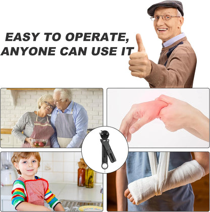 Jar Opener for Seniors with Arthritis, 7 in 1 Bottle Opener and Wine Corkscrew, Easy Grip Kitchen Gadget for Weak Hands Elderly, Retractable Jaw Lid Opener with Magnetic Storage (Teal)