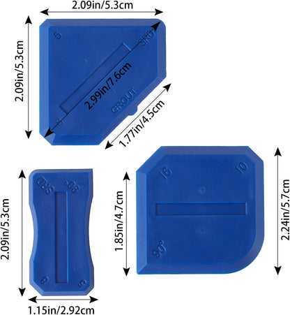 Silicone Caulking Tools Compatible with Sealant Grout Finishing Sealing 3 Pieces Blue Caulk Tool Kit Caulking Finishing Tools
