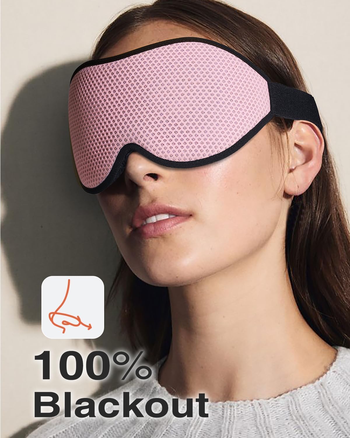 MABAO Sleep Mask for Side Sleeper, Eye Mask for Sleeping Women Men, Black | 3D Contoured Cup No Eye Pressure, 100% Light Blocking Sleeping Mask with Adjustable Strap Night Blindfold Flight, Travel, Nap