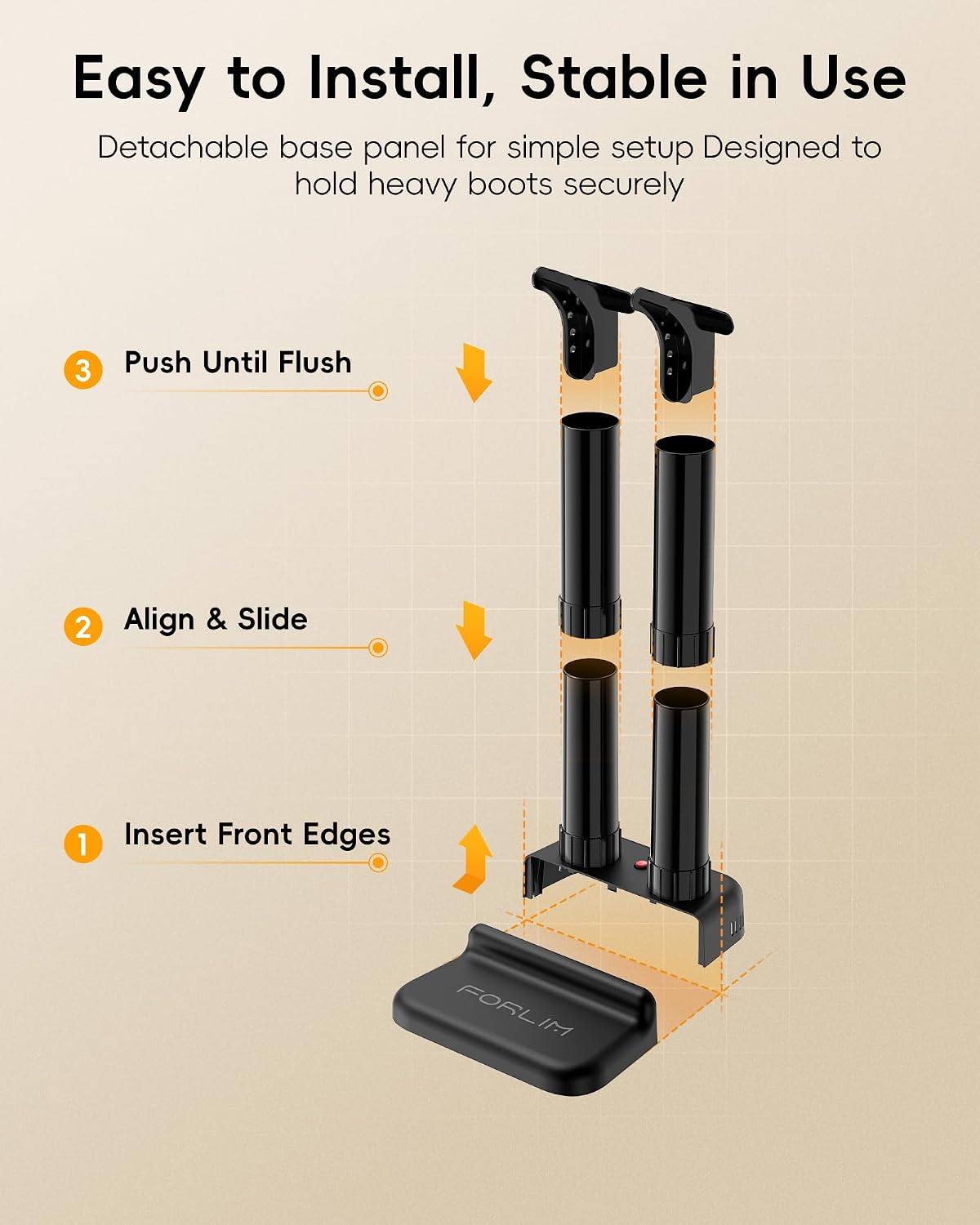 FORLIM Boot Dryer for Work Boots, Silent Shoe Dryers for Sneakers & Gloves | Energy-Saving Low Heat, No Fan Noise, 18.9 in Tall Tubes, One-Click Control, Workers, Hikers, Athletes, Dorms, Cabins
