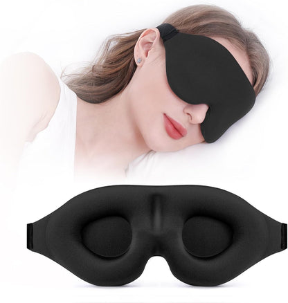 YIVIEW Sleep Mask for Side Sleeper, Complete Light Blocking 3D Sleeping Eye Mask, Soft Breathable Eye Cover for Women Men, Relaxing Zero Pressure Night Blindfold | Soft Breathable Eye Cover for Women Men, 3D Sleeping Eye Mask Black, Relaxing Travel