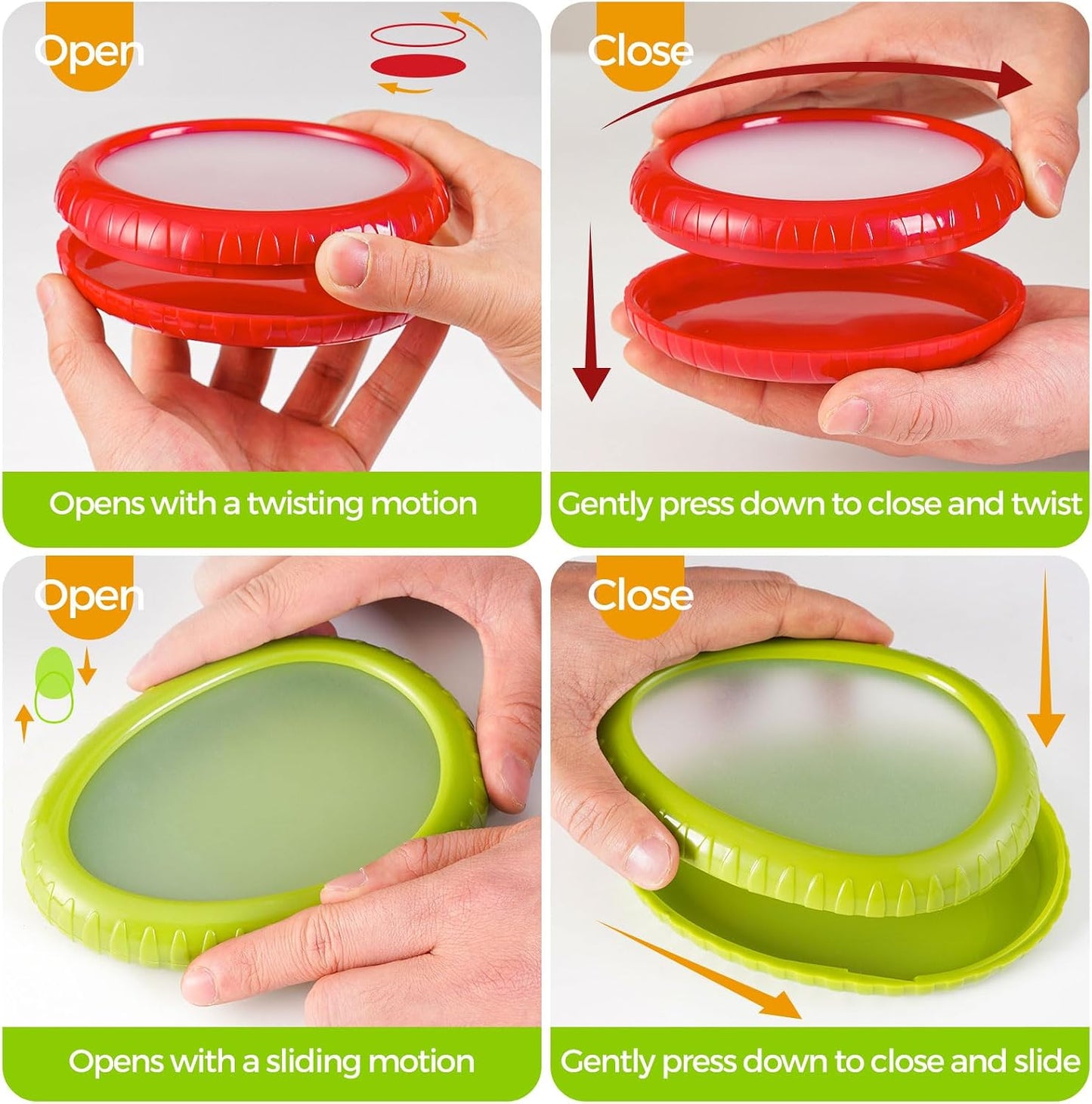 Avocado Saver & Onion Storage Set,4 Pcs Silicone Fruit Vegetable Anti-oxidation Box,Reusable Fridge Fresh Pod Food Storage,Perfect Containers for Lemons, Tomato & Garlic