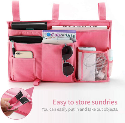 Bseash Bunk Bed Organizer, Bedside Caddy Hanging Bed Organizer Storage Bag 8 Pockets, for College Dorm Rooms Bed, Hospital Bed, Baby Bed Rails, 600D Oxford Cloth