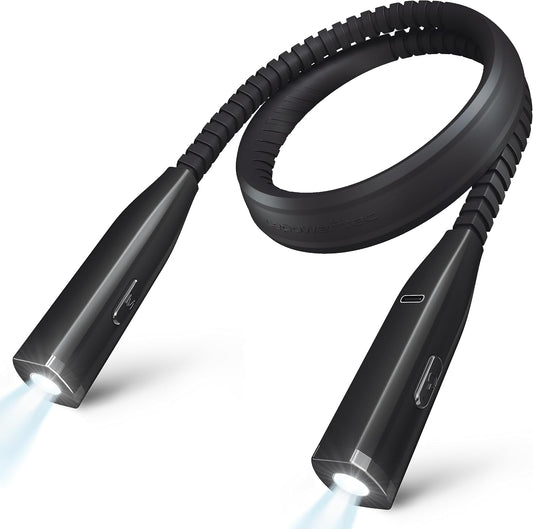 LEPOWER-TEC Book Light, 3-Color & 5-Brightness, Reading Neck Light Bendable