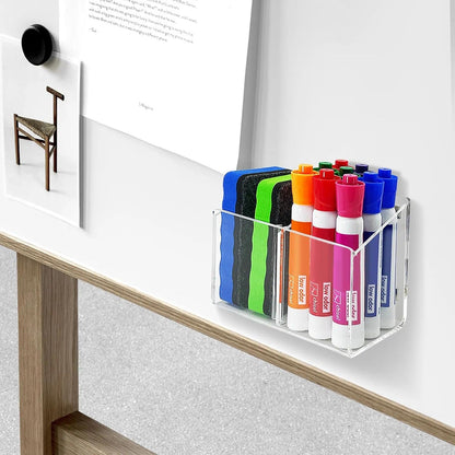 Magnetic Dry Erase Marker Holder - Multi-Surface Pen & Marker Holder for Fridge, Whiteboard, Locker - School, Office, Home - 1 Pack, Black