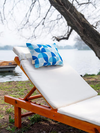Outdoor Neck Pillow for Recliner,Patio Chaise Lounge Waterproof Headrest Pillow with Adjustable Elastic Stripe,Small Pillows Attachment for Office Chair,Car Seat Head or Lumbar, Navy Blue 2Pack