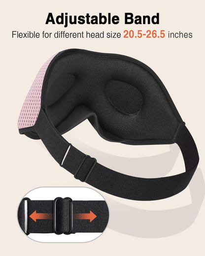 MABAO Sleep Mask for Side Sleeper, Eye Mask for Sleeping Women Men, Black | 3D Contoured Cup No Eye Pressure, 100% Light Blocking Sleeping Mask with Adjustable Strap Night Blindfold Flight, Travel, Nap