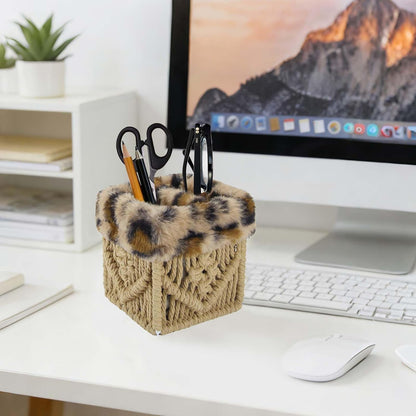 Plush Lined Glasses Eyeglass Holder Stand for Nightstand | Anti-scratch Glasses Stand Case,Cotton Rope Eyeglasses Holder, Storage Organizer for Office Desk