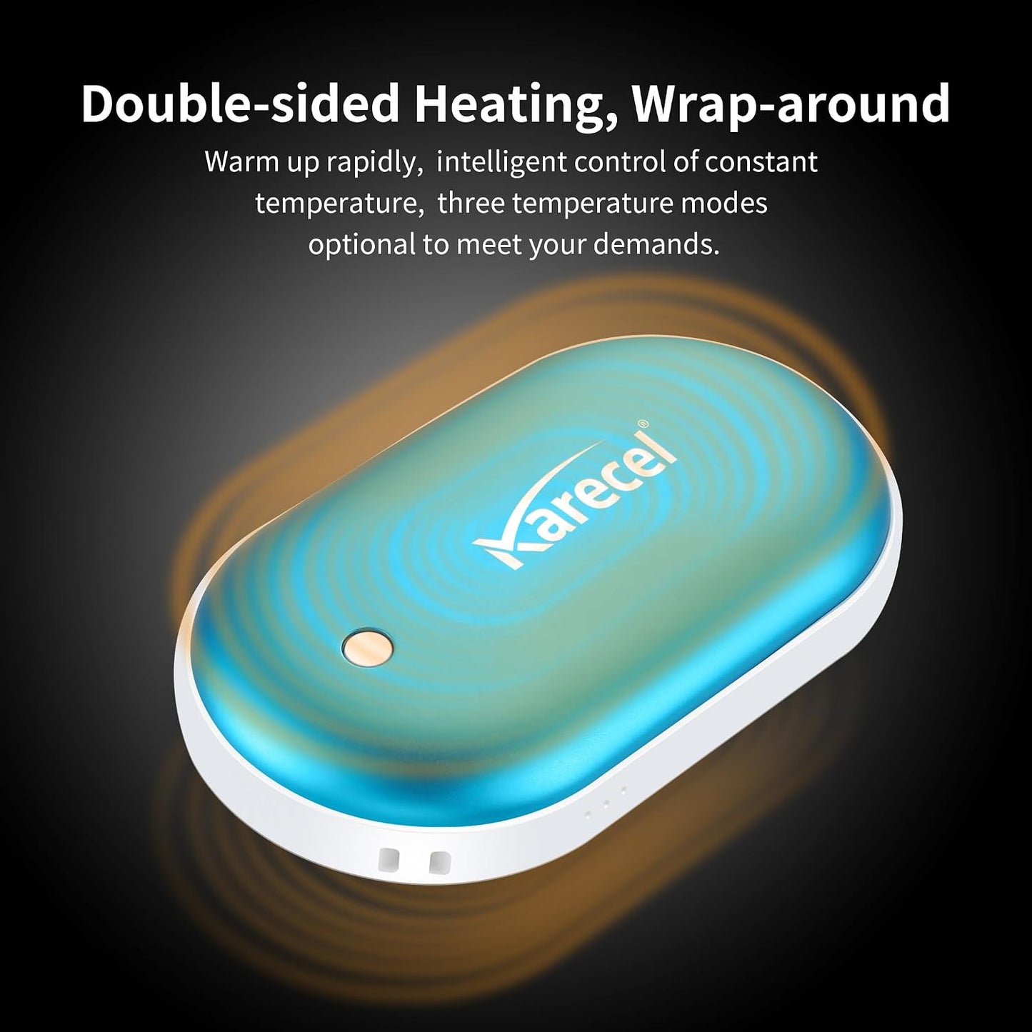 Karecel Rechargeable Hand Warmer, 5200mAh Double-Sided 4-inch Full-Surface Heat Electric Hand Warmer, Up to 11Hrs, Portable Handwarmer Pocket Heater, Tech Gifts for Men Women, Winter Essentials