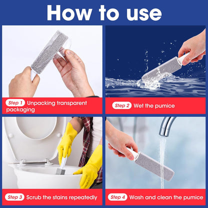 5 Pack Pumice Stone for Cleaning, Pumie Scouring Stick with Handle, Pumice Stone Toilet Bowl Cleaner, Hard Water Stain Remover for Toilet, Bathroom, Kitchen Sink, Grill