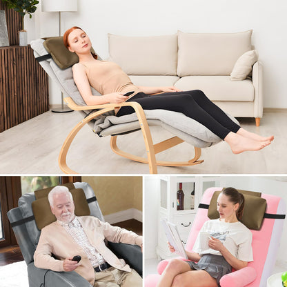 Head Recliner Pillow Adjustable Shredded Memory Foam Headrest Pillows for Recliner Chairs,Non-Slip Velvet Cushion for Pain Relief Neck Support Pillow for Travel Home Sofa Armchair with Zipper Cover