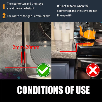 SEVCHY Silicone Stove Gap Covers (2 pack), Oven Gap Filler, Heat Resistant Stove Gap Filler, Seal Gap between Stovetop and Counter, Easy Clean (21 inch, Black)