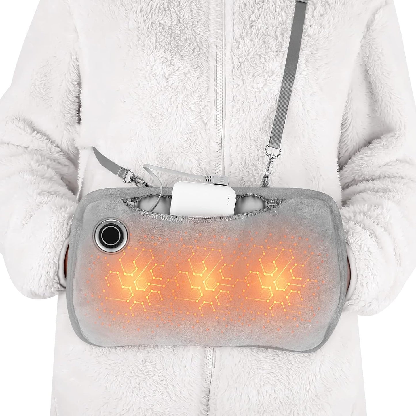 Hand Warmers Rechargeable, Portable Graphene Heated Gloves Handwarmers Bag with 10000MAH Power Bank&3 Heat Modes, Fast Electric Heating Pad Pouch for Women,Kids, Hunting,Camping