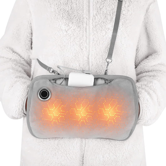 Hand Warmers Rechargeable, Portable Graphene Heated Gloves Handwarmers Bag with 10000MAH Power Bank&3 Heat Modes, Fast Electric Heating Pad Pouch for Women,Kids, Hunting,Camping