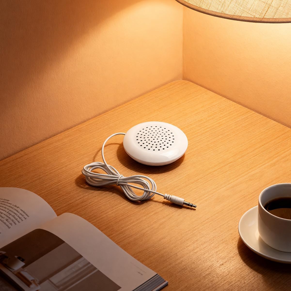 HANYAUKU Pillow Speaker, 3.5mm Mini Stereo Speaker Replacement, White