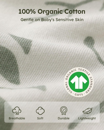 Yoofoss Baby Sleep Sack 0-6 Months Wearable Blanket for Babies 100% Organic Cotton 2-Way Zipper TOG 0.5 Toddler Sleeping Sack 3 Pack, Sleep Sacks