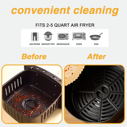 Ailun 100PCS Air Fryer Paper Liners 8 Inch,for 5-8 QT Air Fryer | Oil Resistant, Disposable Food Grade, Free of Bleach Paper, Round, Non-Stick Parchment Paper, Baking, Roasting, Microwave