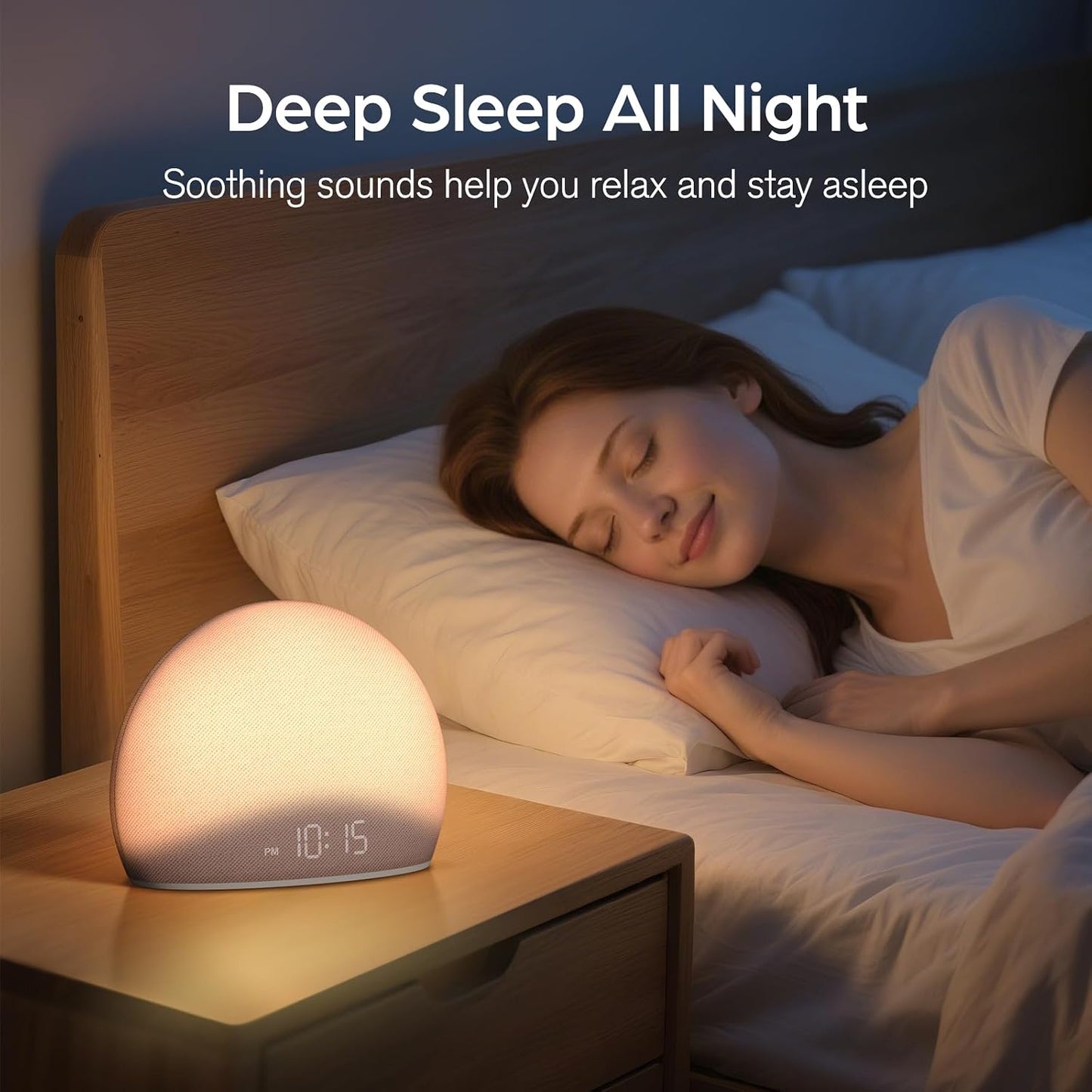 HOUSBAY Sunrise Alarm Clock with White Noise Sound Machine for Bedroom | Wake-Up Light, 5 Gentle Alarm Sounds, 20 Soothing Sleep Sounds, Dimmable Display, Phone-Free Bedside Clock - Pink