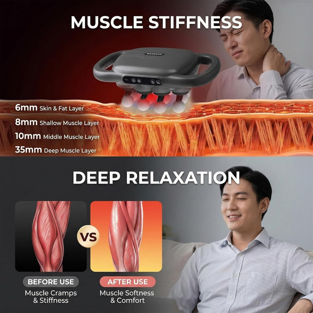 16-Head Massage Gun Deep Tissue, 9 Speeds & 9 Models Electric Percussion Muscle Massager, Quiet Portable Back Massager for Pain Relief, Relaxation for Back, Neck, Shoulders, Legs, Feet (42head)