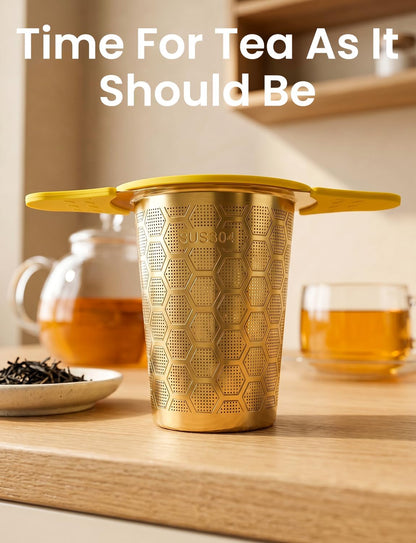 Tea Infuser for Loose Leaf Tea,Stainless Steel Tea Infuser with Heat Proof Silicone Handles,Extra Fine Mesh Tea Strainers Filter Fine Tea Leaves Effectively,Fits TeaPots/Mugs