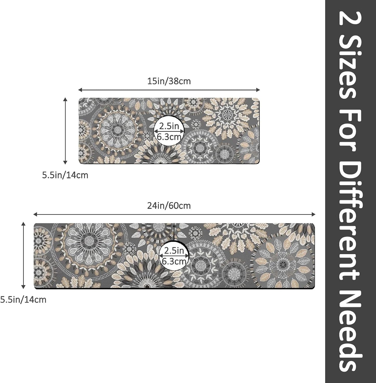 24" X 5.5" Kitchen Sink Splash Guard Faucet Mat Mandala Super Absorbent Fast Drying Faucet Guard & Draining Mat Sink Splash Guard Behind Faucet for Kitchen, Bathroom