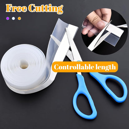 ZOMPAGO White Window Weather Sealing Tape 2.4in x 33FT, Cloth Draft Stopper for Sliding Door & Gap Filler, Strong Adhesive Window Seal Tape Air Conditioner Door Weather Stripping Insulation