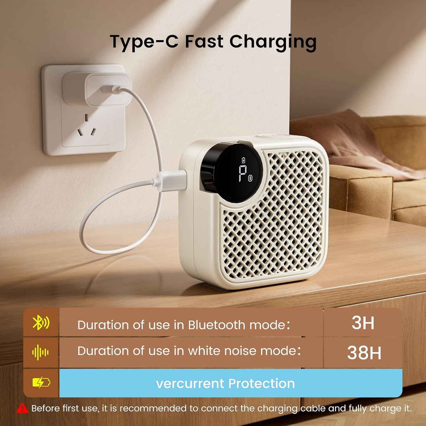 Portable White Noise Machine with Bluetooth Speaker 18 Soothing Sounds | Sound Recording Memory, 5-180min Timer, 16 Volume Levels, Compact 3x3x1.5in for Baby, Kids, Adults - Travel, Home, Office