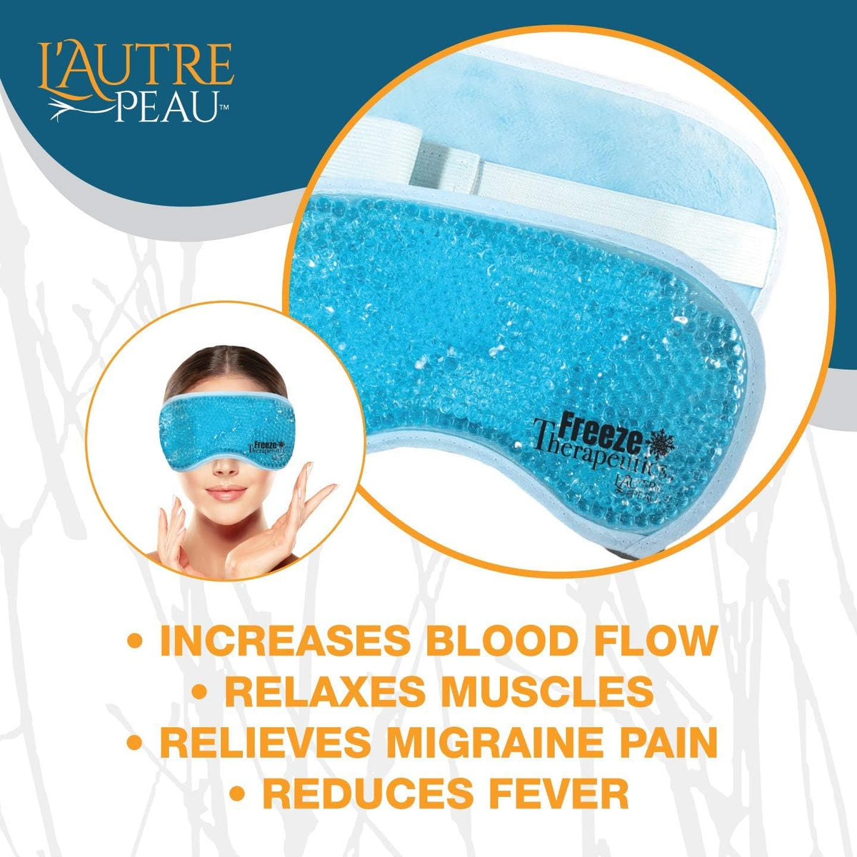 USA Merchant - 2 Redesigned Therapeutic Spa Gel Bead Eye Masks - Hot/Cold Reusable Ice Packs with Flexible Beads - Compress Therapy for Puffy Eyes, Dark Circles, Headaches, Migraines, Stress Relief