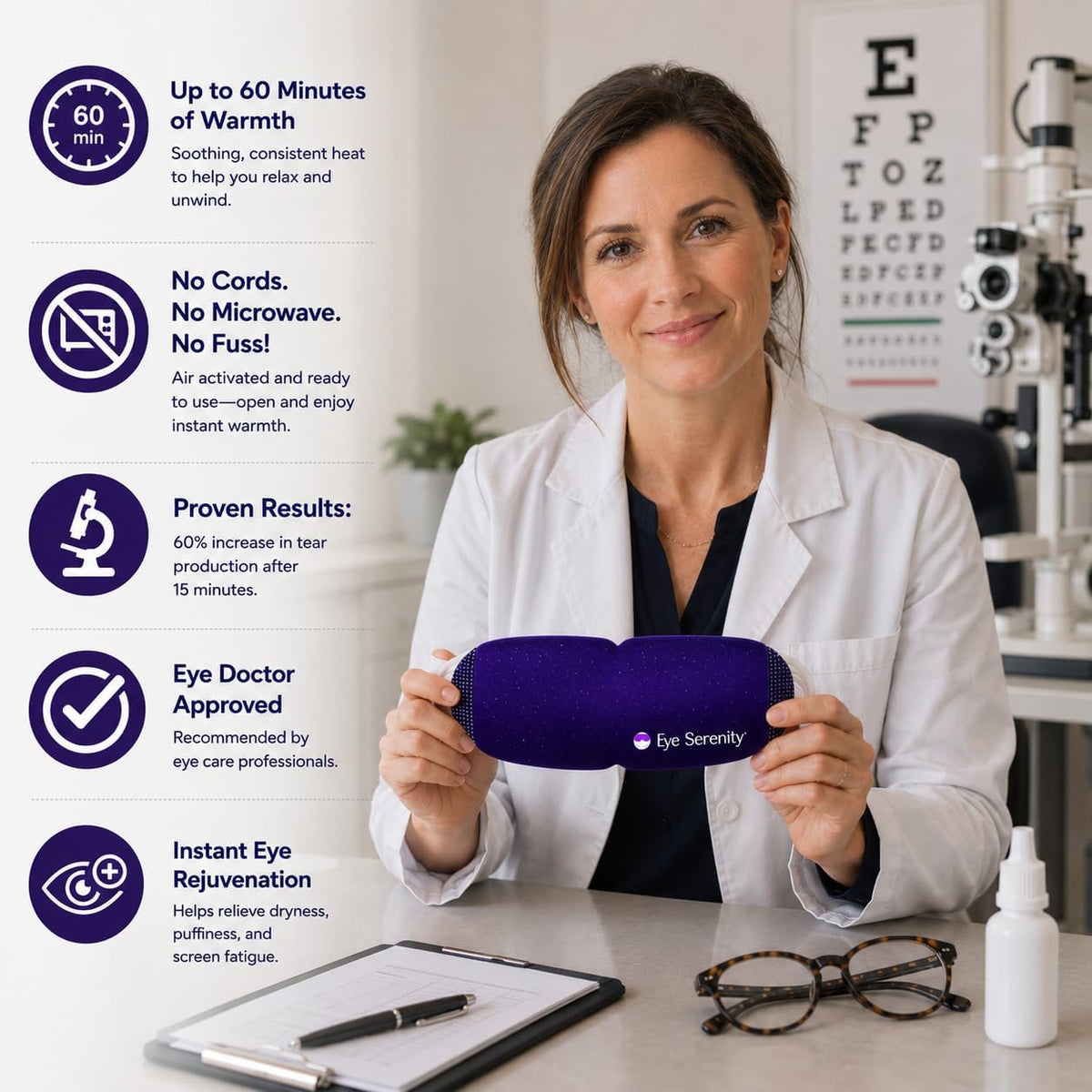 Eye Serenity Steam Eye Mask, Heated Eye Mask Fast Relief for Stye Unscented