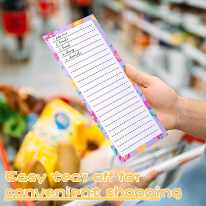 Thboxes 4 Pack Magnetic Note Pad for Fridge with Pen Holder, Totally 200 Sheets Grocery List Magnet Pad for Refrigerator Magnetic Shopping List Pad（Fruit Design） | Full-Back Magnet, 80Gsm FSC-certified Paper, School Office Home Supplies Grocery List