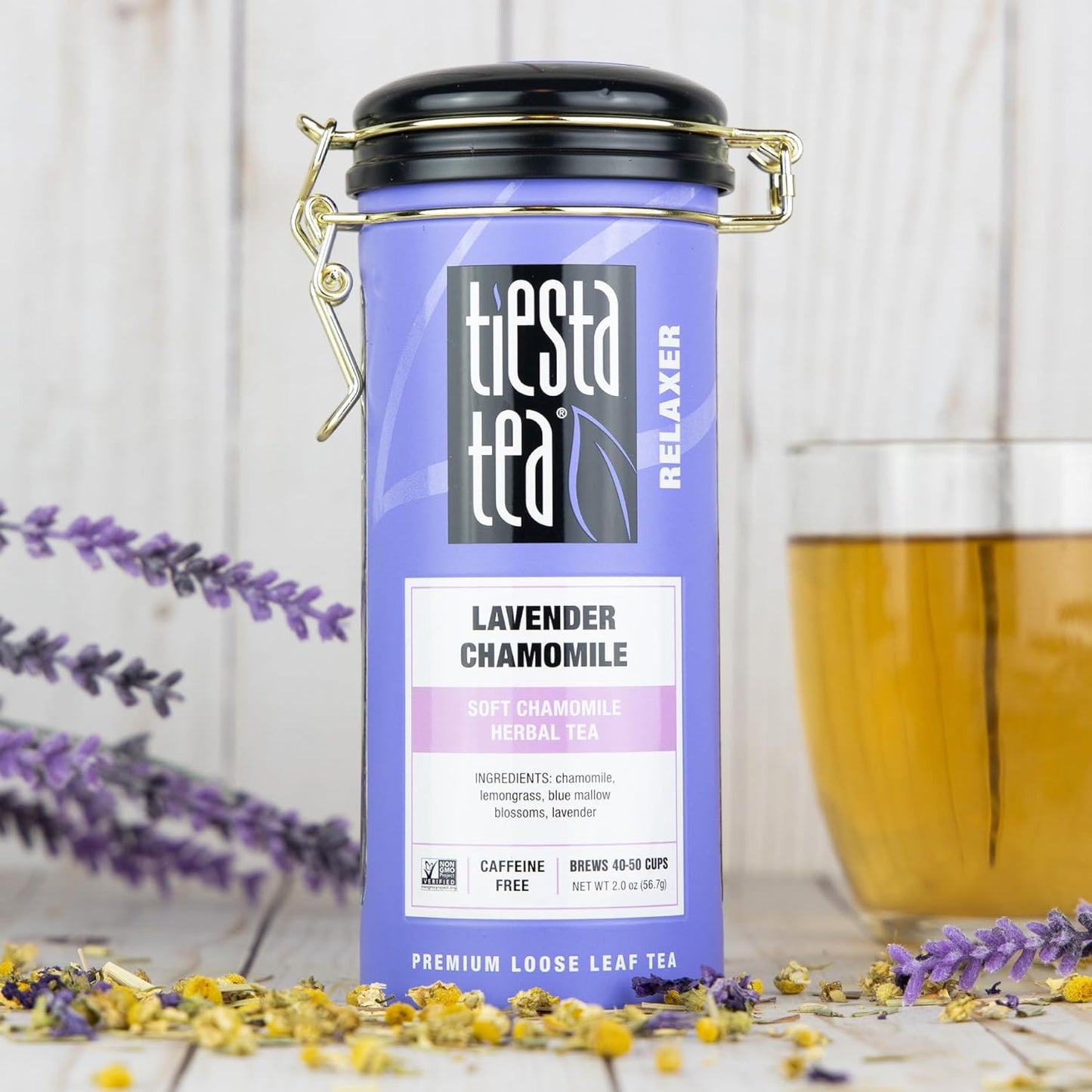 Tiesta Tea - Lavender Chamomile Herbal Tea, Loose Leaf, Calming Blend with Chamomile, Lavender, and Lemongrass, Caffeine-Free Herbal, Great for Hot or Iced, Resealable Pouch, 25 Cups, 0.9 Ounce