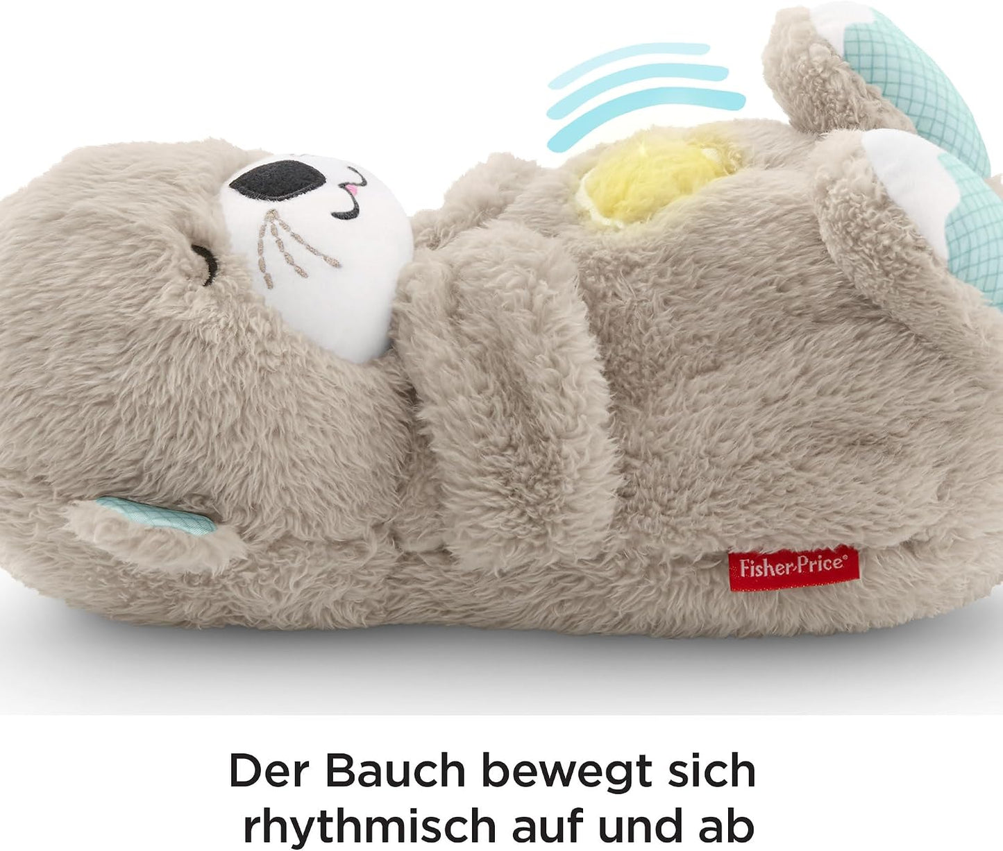 FISHER-PRICE BABY Toy Soothe 'n Snuggle Otter Portable Plush Sound Machine with Music Lights & Breathing Motion for Newborns 0+ Months