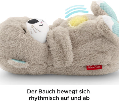 FISHER-PRICE BABY Toy Soothe 'n Snuggle Otter Portable Plush Sound Machine with Music Lights & Breathing Motion for Newborns 0+ Months