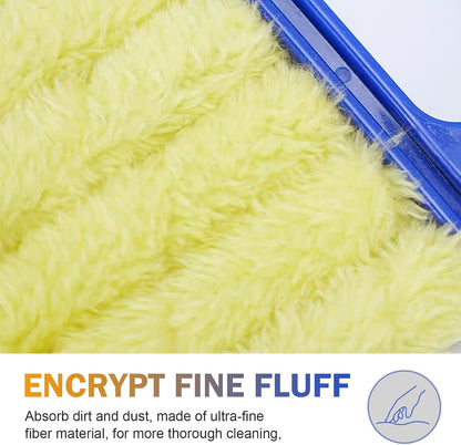 WZP 2PCS Blind Cleaner Duster Tool, Mini 7 Fingers Air Vent Cleaners | Handheld Washable Blind Cleaner, Universal for Blinds, Air Conditioner Vents, Fans Vents (Orange & Blue)