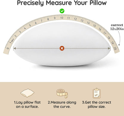 AM AEROMAX 12x20 Memory Foam Throw Pillow Insert, Rectangular Lumbar, White