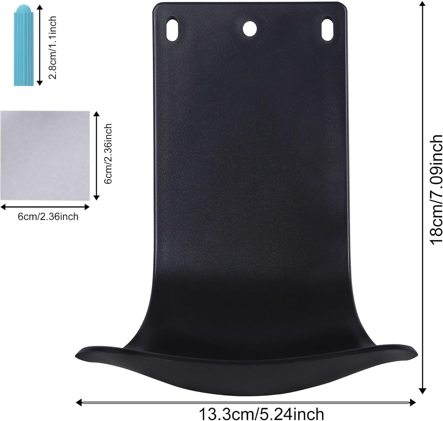 Soap Dispenser Wall Mount Drip Tray, 2Pcs Black Plastic Wall Mount Soap Dispenser Detergent Drip Tray Catcher Prevent Dripping and Spraying