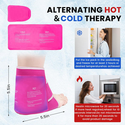 Ankle Ice Pack Wrap for Swelling Foot Heel Pain Relief Reusable Gel-1Pack