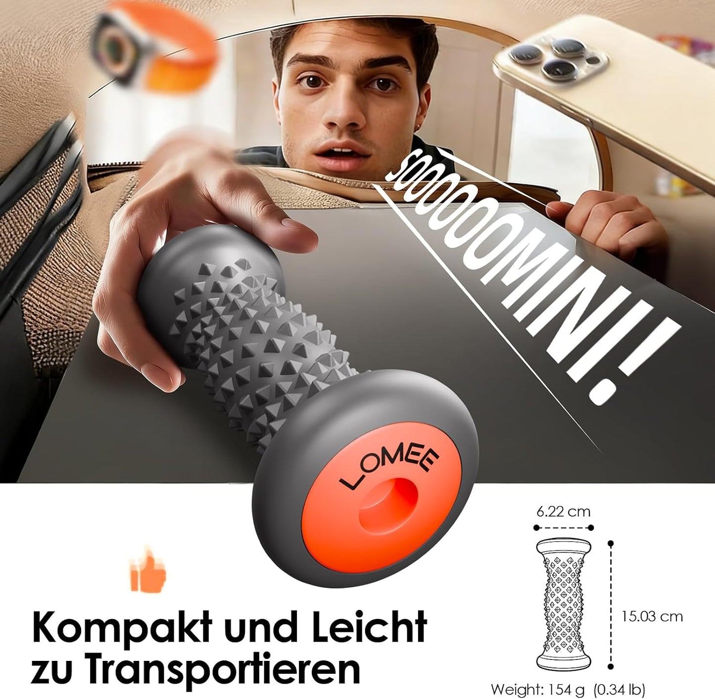 Foot Roller Massager for Plantar Fasciitis, Foot Arch and Heel Pain Relief | Deep Tissue Muscle Massage, Feet Ergonomic & Rounded Top Design