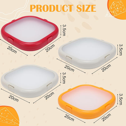 Nuogo 4 Pcs Silicone Food Storage Containers, Fruit Storage Box, Onion Keeper, Avocado Saver, Kitchen Organizers for Fridge, Fresh-keeping Design(Red, White,Orange,7.9 x 7.9 x 1.4 Inches)