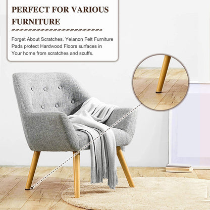 Felt Furniture Pads -182 Pcs Premium Felt Pads for Chair Legs Furniture, Floor Protectors for Hardwood Floors, Black