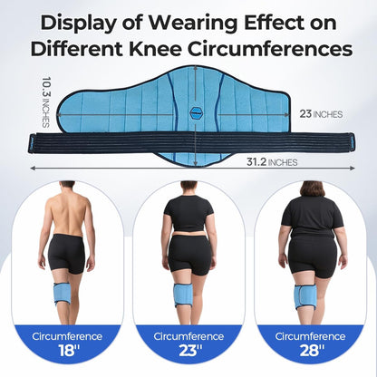 Comfpack Knee Ice Pack Wrap, 2 Hours Ice Pack for Knee Replacement Surgery | Long Lasting Coldness Ice & Compression Therapy for Arthritis Pain, ACL, Swelling, Sports Injuries (23" × 10.3")