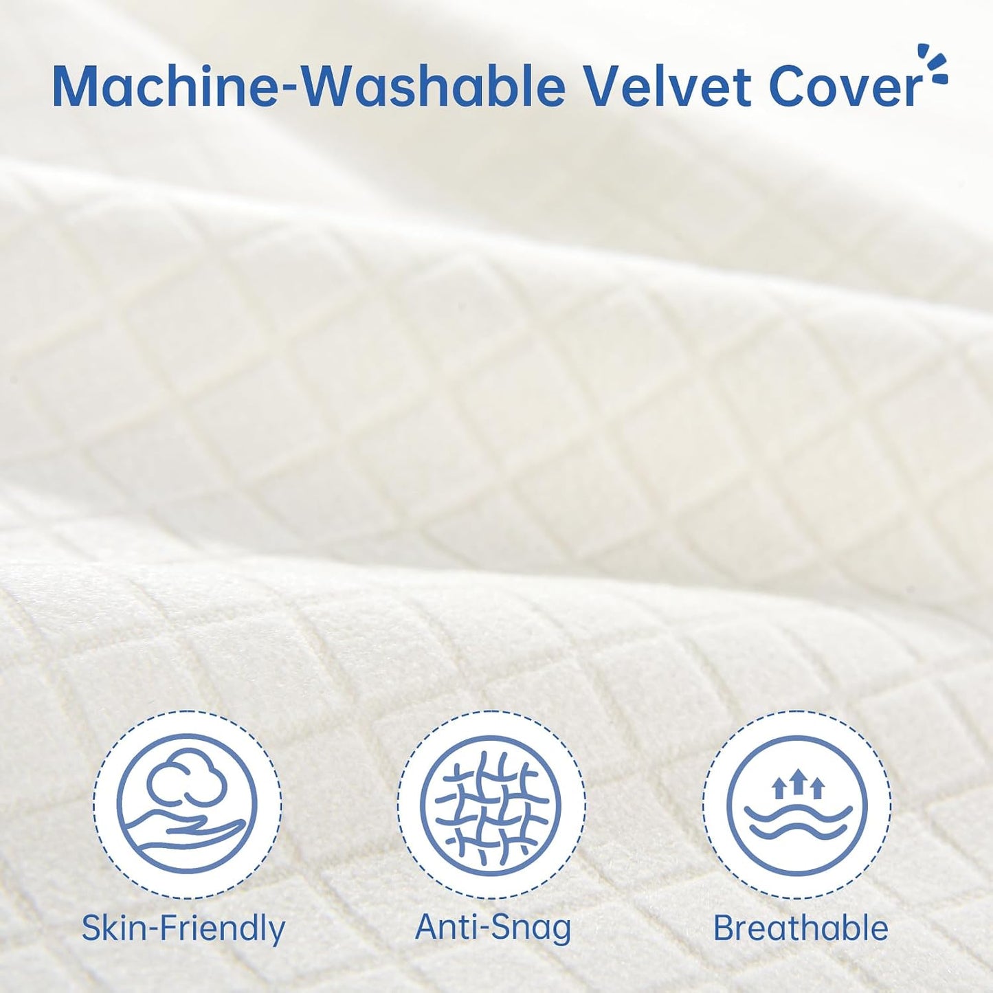 Vekkia 34" Extra-Long Wedge Pillow,7.5" Bed Wedge Pillow for Sleeping,White | Pillow Wedge Back Support for After Surgery, Idea for Acid Reflux,Snoring Relief,Removable Washable Cover&Double Side Pockets