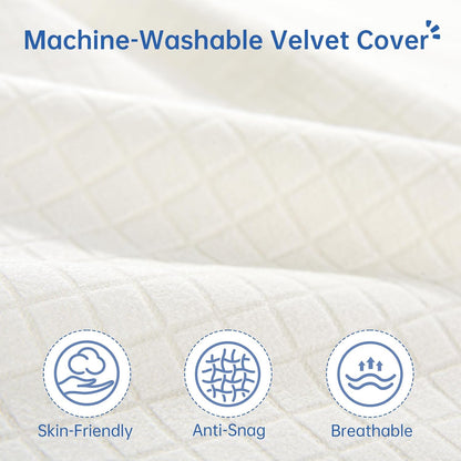 Vekkia 34" Extra-Long Wedge Pillow,7.5" Bed Wedge Pillow for Sleeping,White | Pillow Wedge Back Support for After Surgery, Idea for Acid Reflux,Snoring Relief,Removable Washable Cover&Double Side Pockets